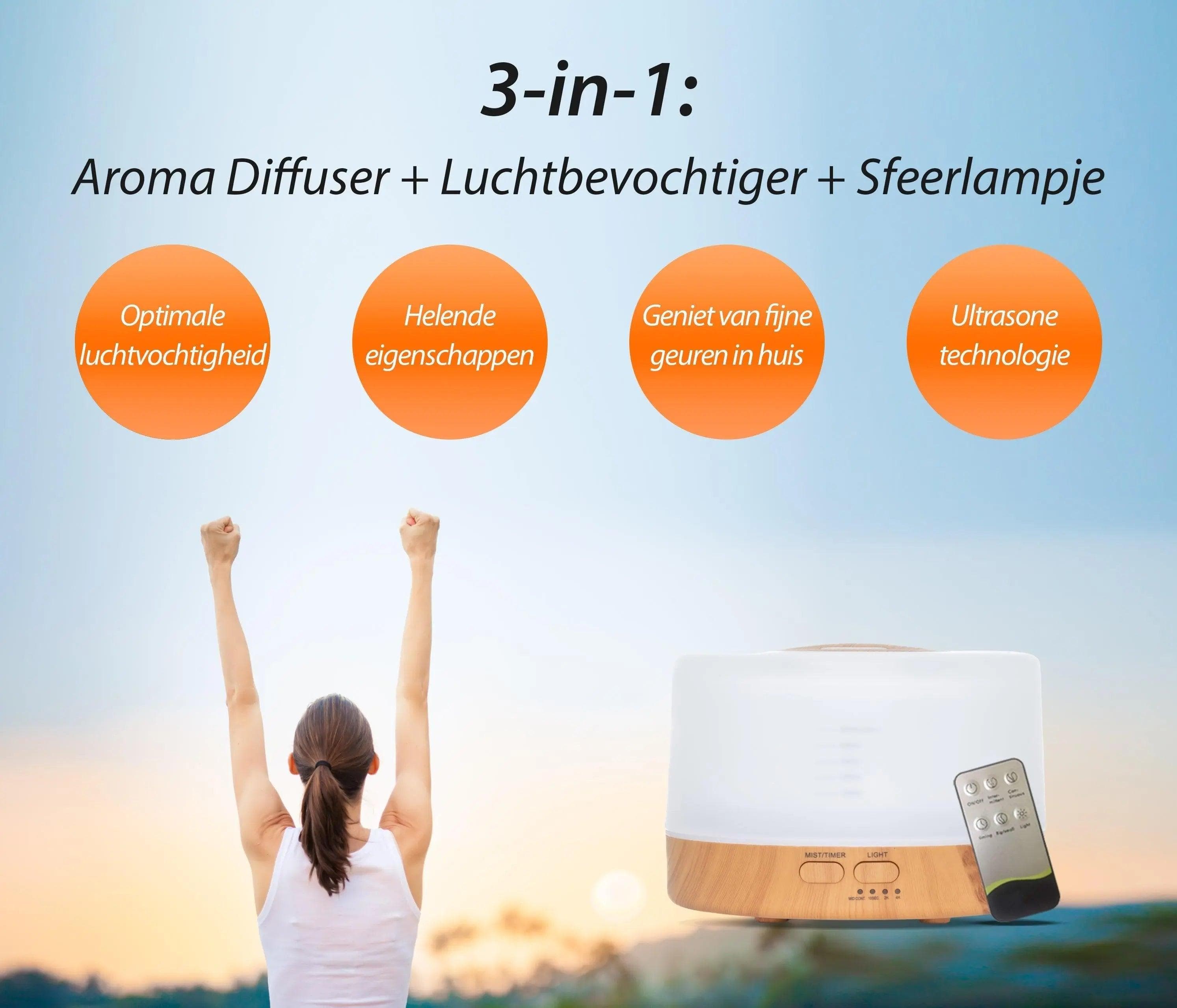 GEURTREND Happiness Pro - Light Wood - Aroma Diffuser 7091048830462 5587.Happiness Light Geurtrend