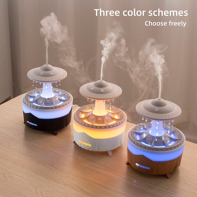 Regendruppel Aroma Diffuser Luchtbevochtiger Nachtlampje 350Ml 7 Kleuren Led Lamp Ultrasone Afstandsbediening Regenwolk Aroma Diffuser Geurtrend